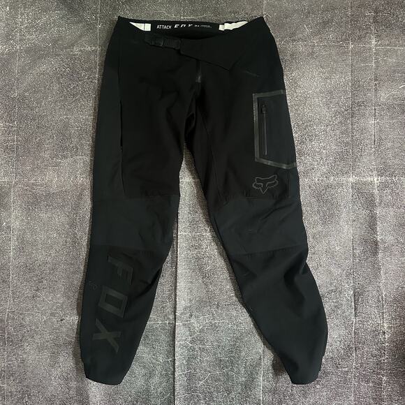 Men's Fox Attack Defend Fire Softshell Black Mountain Bike Cycling Pants Sz 34 - Picture 1 of 6
